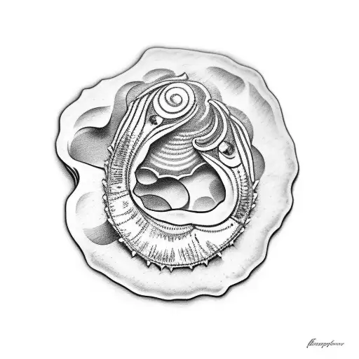 oyster shell tattoo design idea