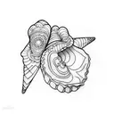 oyster shell tattoo design idea
