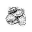 oyster shell tattoo design idea