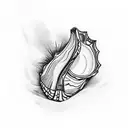 oyster shell tattoo design idea