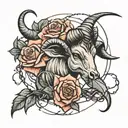 Aries barbed wire with roses tattoo design idea