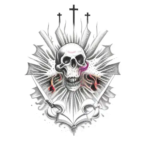 church fire morbid souls  tattoo design idea