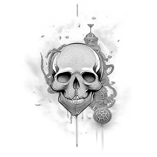 mexican Irish skull knot work  tattoo design idea