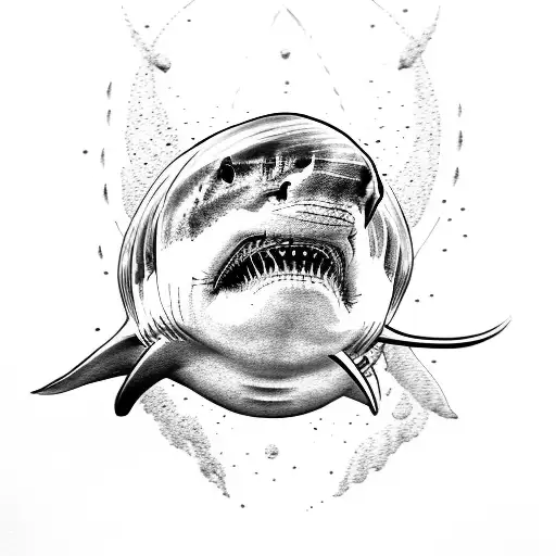 great white shark tattoo design idea