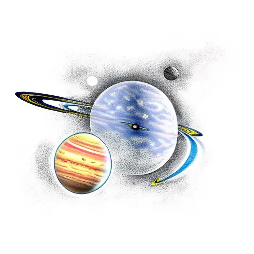 solar system tattoo design idea