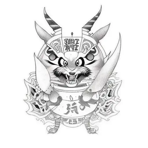 A whimsical new-school tattoo of a mischievous animated animal character tattoo design idea