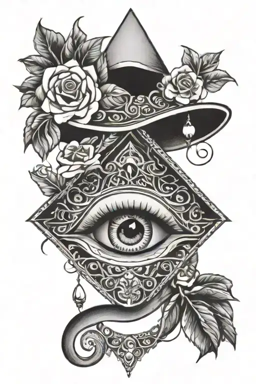 catrina all seeing eye tattoo design idea