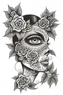 catrina all seeing eye tattoo design idea