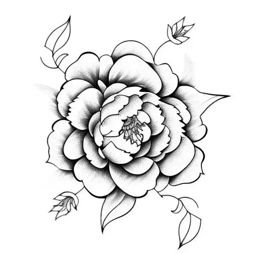 Peony tattoo design idea