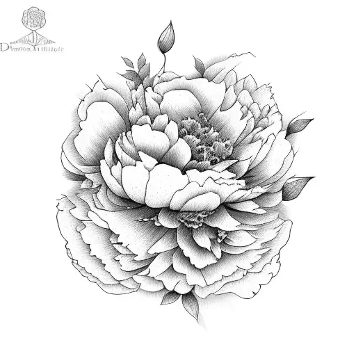 peony bouquet tattoo design idea