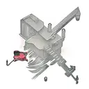 American flag, drilling rig derrick, crane ball and hook, trees, Harley Davidson  tattoo design idea