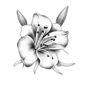 lily flowers with branches tattoo design idea