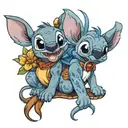 Stitch and simba  tattoo design idea