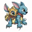 Stitch and simba  tattoo design idea