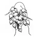 grape vein around barbed wire tattoo design idea