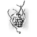 grape vein around barbed wire tattoo design idea