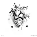 grape vein heart tattoo design idea