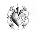 grape vein heart tattoo design idea