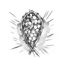 grape vein around barbed wire tattoo design idea