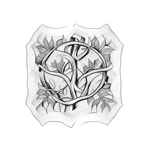 Ivy vines growing into a horseshoe tattoo design idea