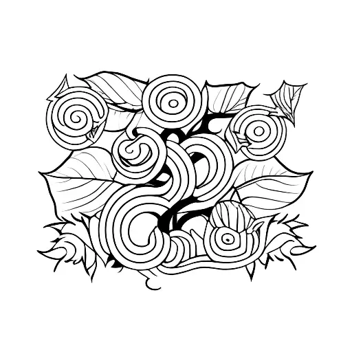 Ivy vines and leaves growing around the outline of a horse tattoo design idea