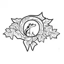 Ivy vines and leaves growing around the outline of a horse tattoo design idea