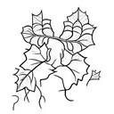 Ivy vines and leaves growing around the outline of a horse tattoo design idea