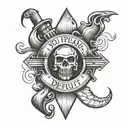 Generate a simplified tatoo with text "You play default, I got skills." where double "L" from skills can be read as "N"  tattoo design idea