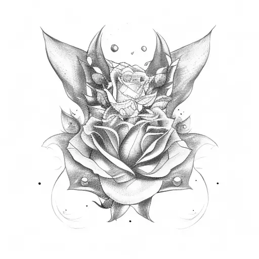 maria del Carmen rose tattoo design idea