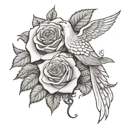 something to go with doves, rose, snake and vines  tattoo design idea