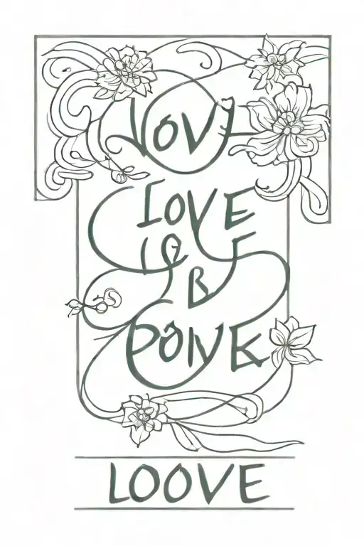 love is power in chinese tattoo design idea
