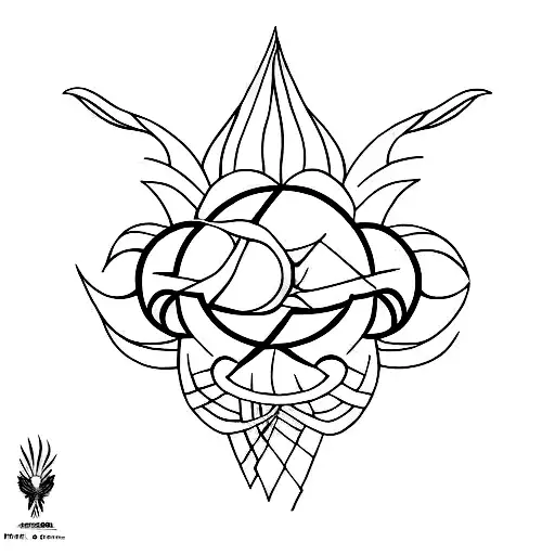 Phoenix feminine tattoo design idea