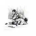 Poker and BRAZILIAN JIU JITSU tattoo design idea