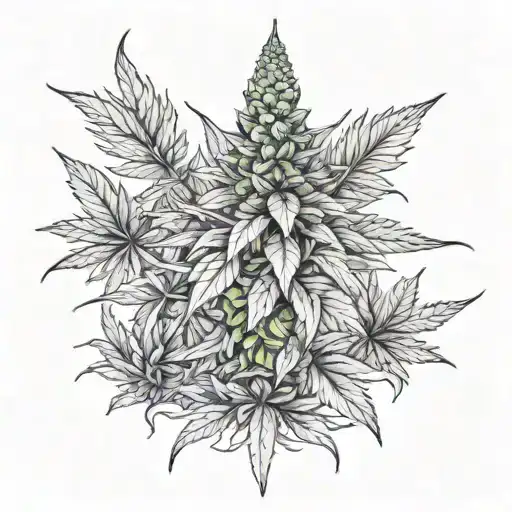 cannabis bush tattoo design idea