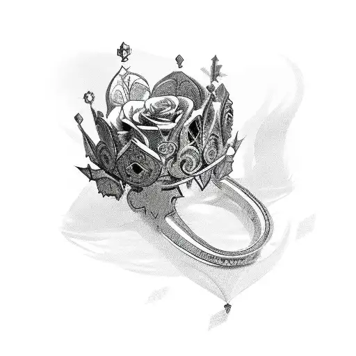 thorns, blue rose, crown, anime, gaming, Michaël Kaise tattoo design idea