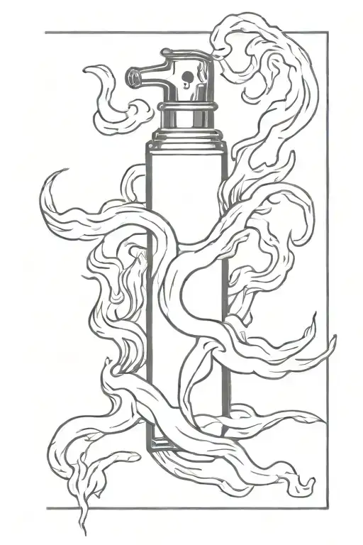 lighter with smoke forming shape of a ghost tattoo design idea