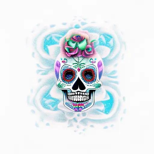 sugar skull underwater  tattoo design idea