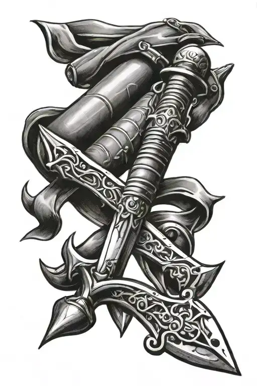 Commando Dagger tattoo design idea