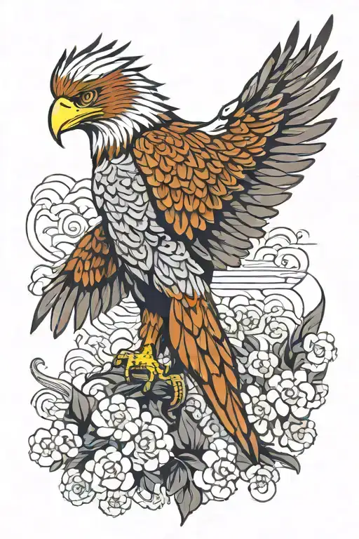 philippine eagle and carabao incorporated in the design tattoo design idea