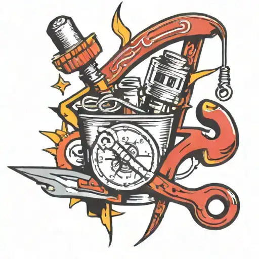 electrician tools tattoo design idea