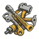 electrician tools including a hammer, wire cutters, and screwdrivers  tattoo design idea