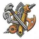 electrician tools including a hammer, wire cutters, and screwdrivers  tattoo design idea