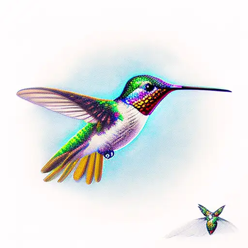 Hummingbird with infinity symbol tattoo design idea