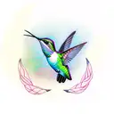Hummingbird with infinity symbol tattoo design idea