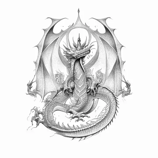 Dragon that starts at waist and go up in spiral up to the neck tattoo design idea