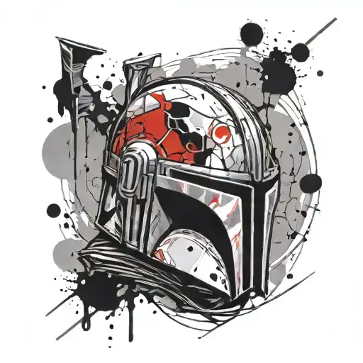 mandalorian helmet tattoo design idea