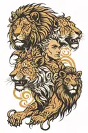 Daniel and the lions den tattoo design idea