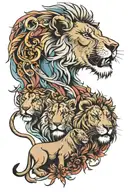 Daniel and the lions den tattoo design idea