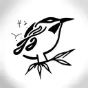mockingbird  tattoo design idea
