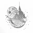 interstellar movie gargantua tattoo design idea